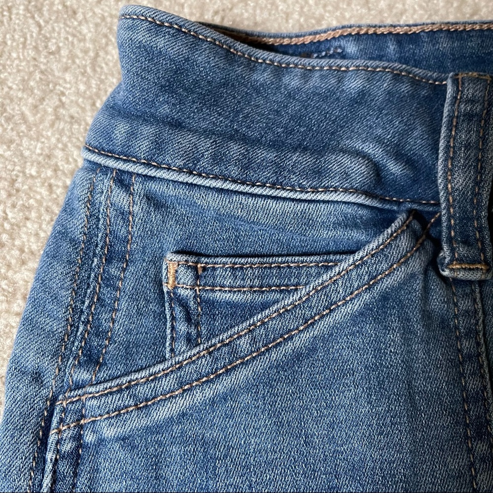 AEO Hi-Rise Mini Denim Skirt Patch Pockets-2 - Picture 3 of 9